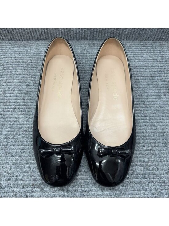 kate spade Shoes - Kate Spade Kiersten Bow Ballet Flats Womens 9.5 Black Patent Leather Shoes